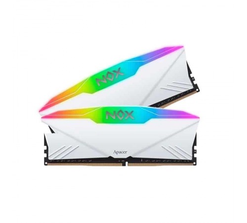 Модуль пам`ятi DDR4 2х8GB/3200 Apacer NOX RGB White (AH4U16G32C28YNWAA-2)
