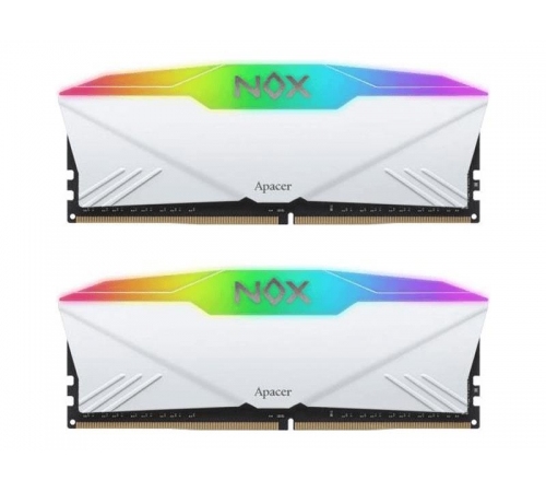 Модуль пам`ятi DDR4 2х8GB/3200 Apacer NOX RGB White (AH4U16G32C28YNWAA-2)