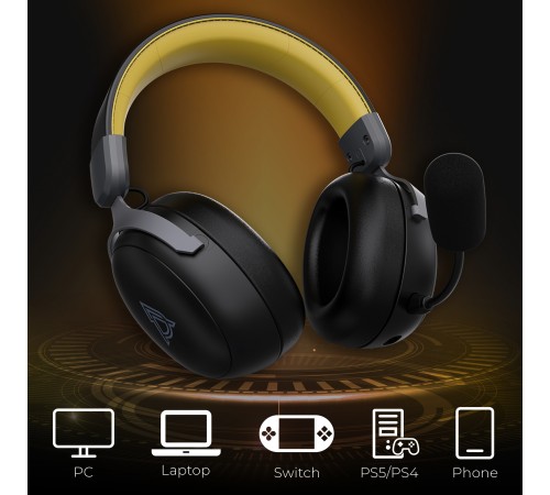 Bluetooth-гарнітура Ajazz AHM08 MAX 3-Mode Black (AHM08-MAX-BGY)