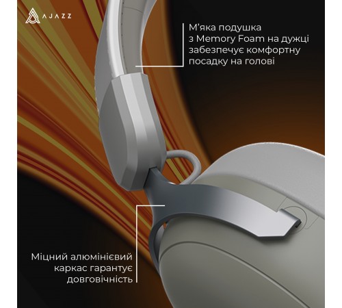 Bluetooth-гарнітура Ajazz AHM08 MAX 3-Mode Grey (AHM08-MAX-GW)