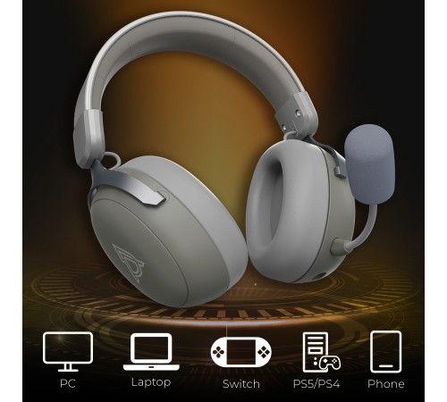 Bluetooth-гарнітура Ajazz AHM08 MAX 3-Mode Grey (AHM08-MAX-GW)