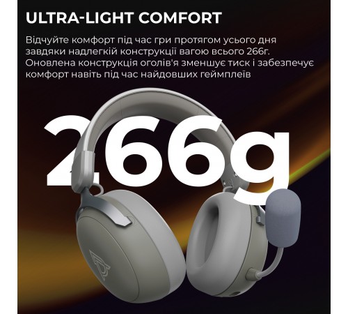 Bluetooth-гарнітура Ajazz AHM08 MAX 3-Mode Grey (AHM08-MAX-GW)