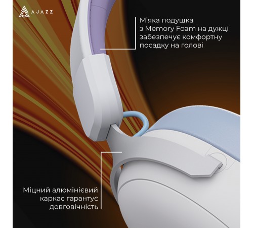 Bluetooth-гарнітура Ajazz AHM08 MAX 3-Mode White (AHM08-MAX-PWB)