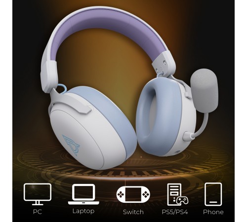 Bluetooth-гарнітура Ajazz AHM08 MAX 3-Mode White (AHM08-MAX-PWB)