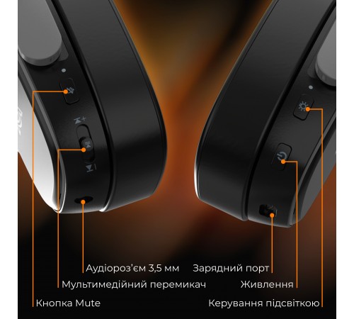 Bluetooth-гарнітура Ajazz AHM09 MAX 3-Mode Black (AHM09-MAX-BGY)
