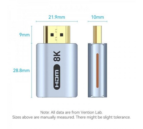 Адаптер Vention HDMI - HDMI (M/F), gold-plated Blue (AIVH0)