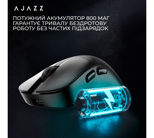 Миша бездротова Ajazz AJ179 V2 Max Black (AJ179-V2-MAX-B)