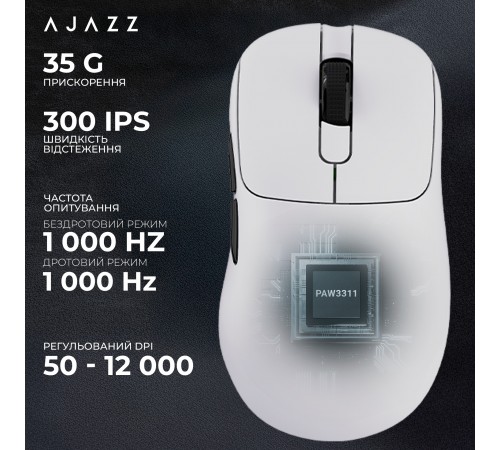 Миша бездротова Ajazz AJ179P MC White (AJ179P-MC-W)