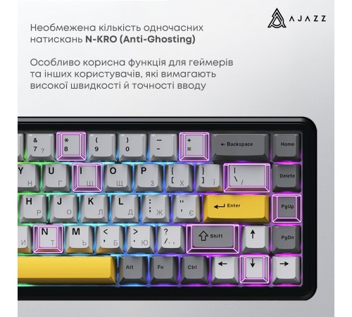 Клавіатура Ajazz AK680 MAX Magnetic Switch RGB USB Black (AK680-M-BGY-AW)