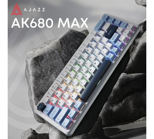 Клавіатура Ajazz AK680 MAX Magnetic Switch RGB USB White (AK680-M-BWD-AW)