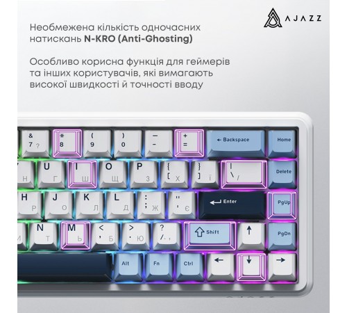 Клавіатура Ajazz AK680 MAX Magnetic Switch RGB USB White (AK680-M-BWD-AW)