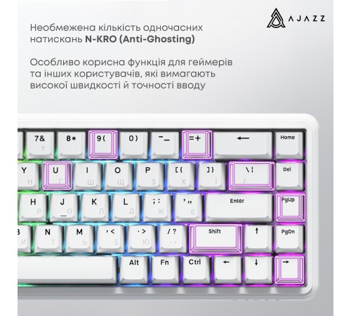 Клавіатура Ajazz AK680 Max Magnetic Switch White (AK680-WM-W-A) Клавіатура Ajazz AK680 Max Magnetic Switch White (AK680-WM-W-A)