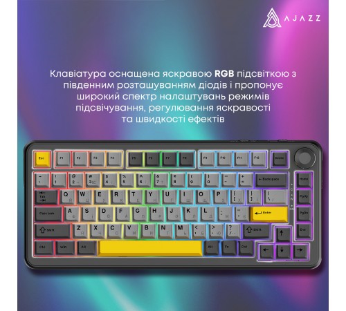 Клавіатура бездротова Ajazz AK820 Max Plus Day Dream Switch Black (AK820MAX-DD-BGY)