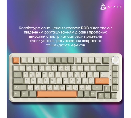 Клавіатура бездротова Ajazz AK820 Max Flying Fish Switch Retro Colour (AK820MAX-FF-R) Клавіатура бездротова Ajazz AK820 Max Flying Fish Switch Retro Colour (AK820MAX-FF-R)