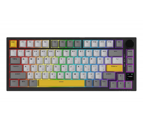 Клавіатура бездротова Ajazz AK820 Pro Flying Fish Switch Black RGB With Screen (AK820PRO-FF-BGY)