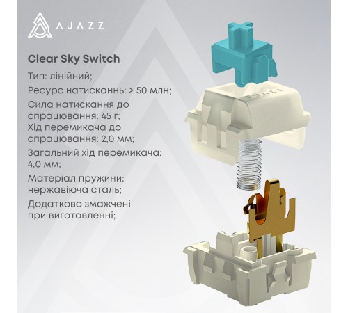Клавіатура бездротова Ajazz AK980 Clear Sky Switch Black (AK980-CS-BGY) Клавіатура бездротова Ajazz AK980 Clear Sky Switch Black (AK980-CS-BGY)