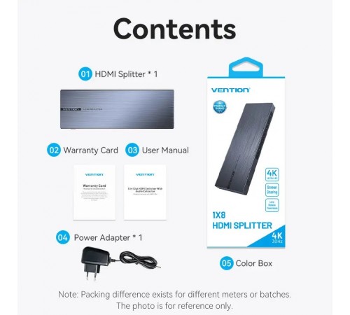 Сплітер 4К 1*8HDMI Black Aluminum Alloy Type EU Standart (AKQB0-EU)
