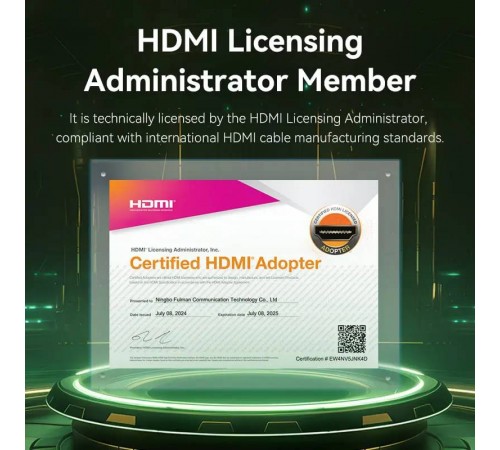 Кабель Vention HDMI - HDMI V 2.1 (M/M), 2 м, Green (ALOGH)