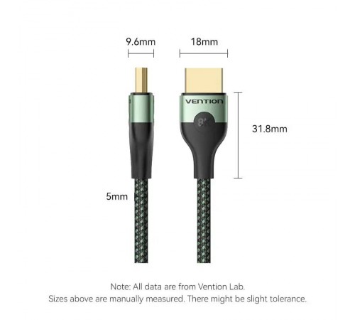 Кабель Vention HDMI - HDMI V 2.1 (M/M), 3 м, Green (ALOGI)