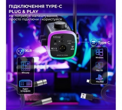 Мікрофон Fifine AM9 Black
