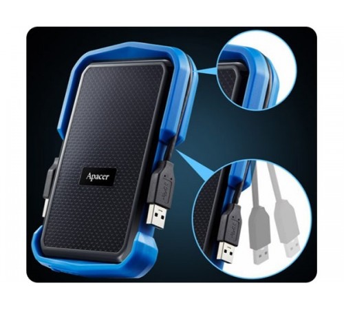 Зовнішній жорсткий диск 2.5" USB 1.0TB Apacer Apacer AC631 Black/Blue (AP1TBAC631U-1)