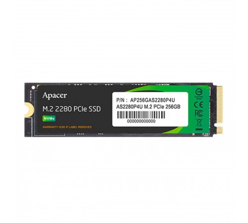 Накопичувач SSD 256GB Apacer AS2280P4U M.2 2280 PCIe 3.0 x4 3D TLC (AP256GAS2280P4U-1)