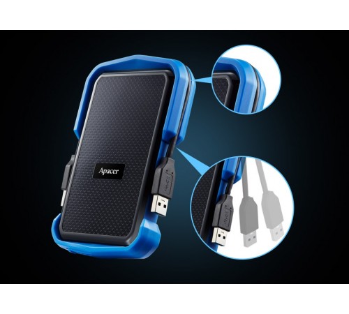 Зовнішній жорсткий диск 2.5" USB 2.0TB Apacer AC631 Black/Blue (AP2TBAC631U-1)