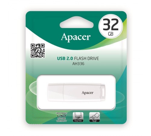 Флеш-накопичувач USB 32GB Apacer AH336 White (AP32GAH336W-1)
