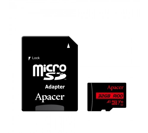 Карта пам`ятi MicroSDHC 32GB UHS-I Class 10 Apacer + SD adapter (AP32GMCSH10UB-R)