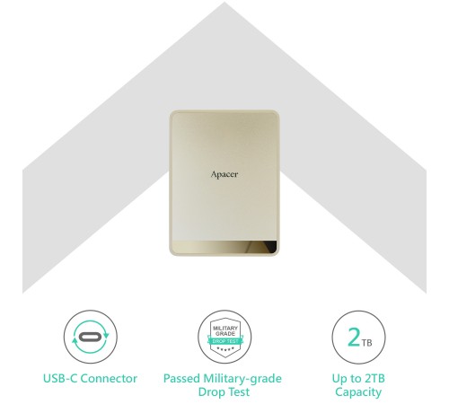 Накопичувач зовнішній SSD 512GB Apacer AS724 Cream (AP512GAS724C-1)