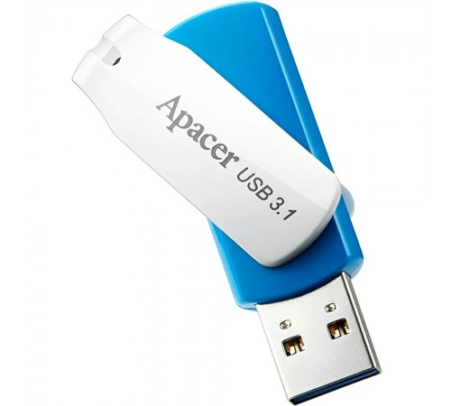 Флеш-накопичувач USB3.1 64GB Apacer AH357 Blue/White (AP64GAH357U-1)