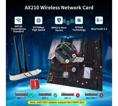 Бездротовий адаптер Fenvi AX210NGW Kit