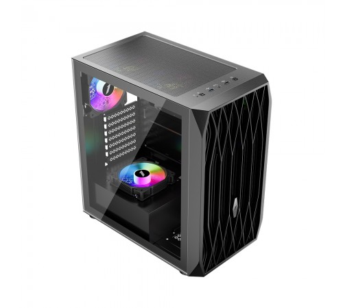 Корпус 1stPlayer AY7-BK-4F1 Black без БЖ