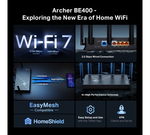 Бездротовий маршрутизатор TP-Link Archer BE400