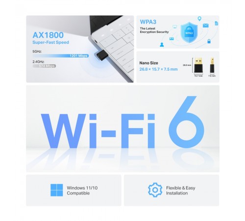 Бездротовий адаптер TP-Link Archer TX20U Nano