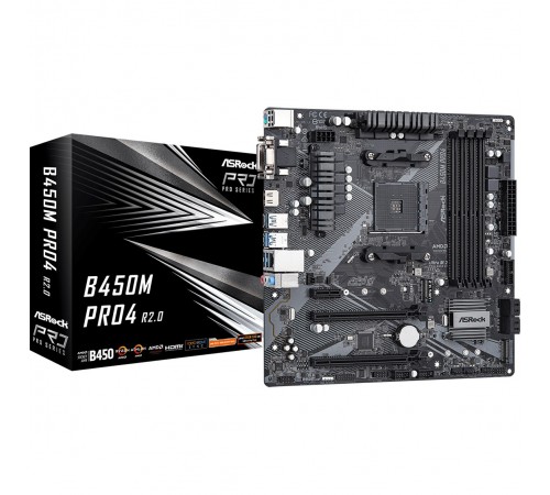 Материнська плата ASRock B450M Pro4 R2.0 Socket AM4 Материнська плата ASRock B450M Pro4 R2.0 Socket AM4