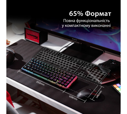 Клавіатура HyperX Origins 2 65 HX Red USB Black (B4QS3AA)