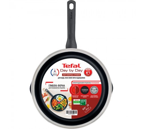 Сковорода з кришкою Tefal Day by Day 24 см (B5580423UA)