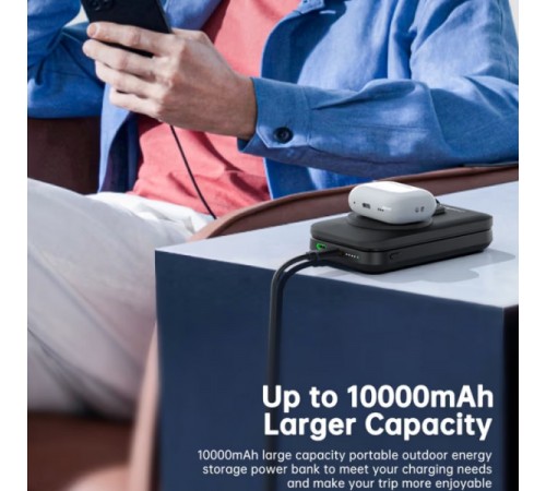 Універсальна мобільна батарея Choetech Magnetic 10000mAh Qi-2 15W Black (B750-CCBK)