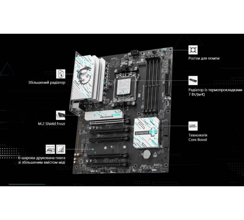 Материнська плата MSI B840 Gaming Plus WiFi Socket AM5