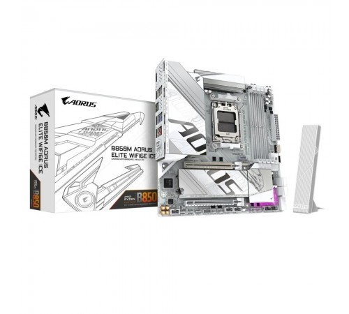 Материнська плата Gigabyte B850M Aorus Elite WiFi6E Ice Socket AM5