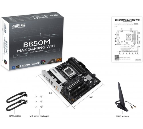 Материнська плата Asus B850M Max Gaming WiFi Socket AM5
