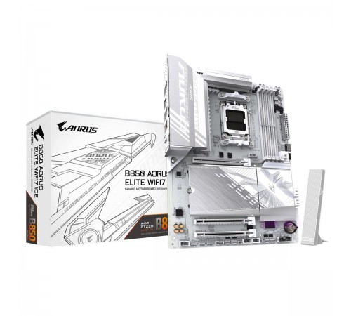 Материнська плата Gigabyte B850 Aorus Elite WiFi7 Ice Socket AM5 Материнська плата Gigabyte B850 Aorus Elite WiFi7 Ice Socket AM5