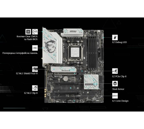 Материнська плата MSI B850 Gaming Plus WiFi Socket AM5