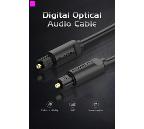 Кабель оптоволоконний Vention Optical Toslink, 1 m, Black (BAEBF)