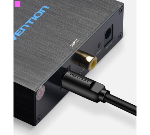 Кабель оптоволоконний Vention Optical Toslink, 1 m, Black (BAEBF)