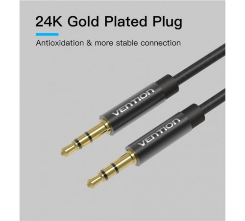 Кабель Vention 3.5 мм - 3.5 мм (M/M), 1 м, Black (BAGBF)