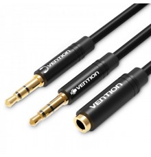 Кабель Vention 3.5 мм - 2х3.5 мм (M/F), 1 м, Black (BBUBF)
