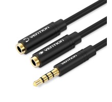 Кабель Vention Audio 3.5 mm M - 2х3.5 mm F, 0.3 m, Black (BBVBY)