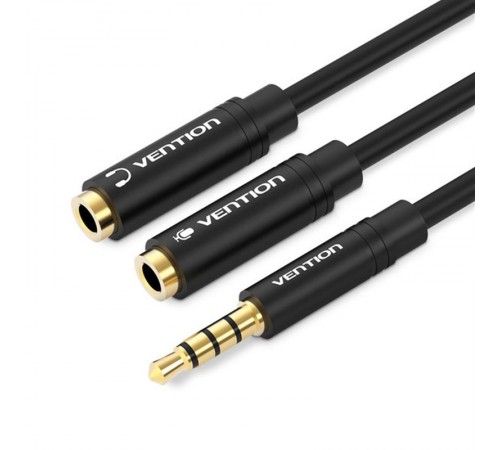 Кабель Vention Audio 3.5 mm M - 2х3.5 mm F, 0.3 m, Black (BBVBY) Кабель Vention Audio 3.5 mm M - 2х3.5 mm F, 0.3 m, Black (BBVBY)